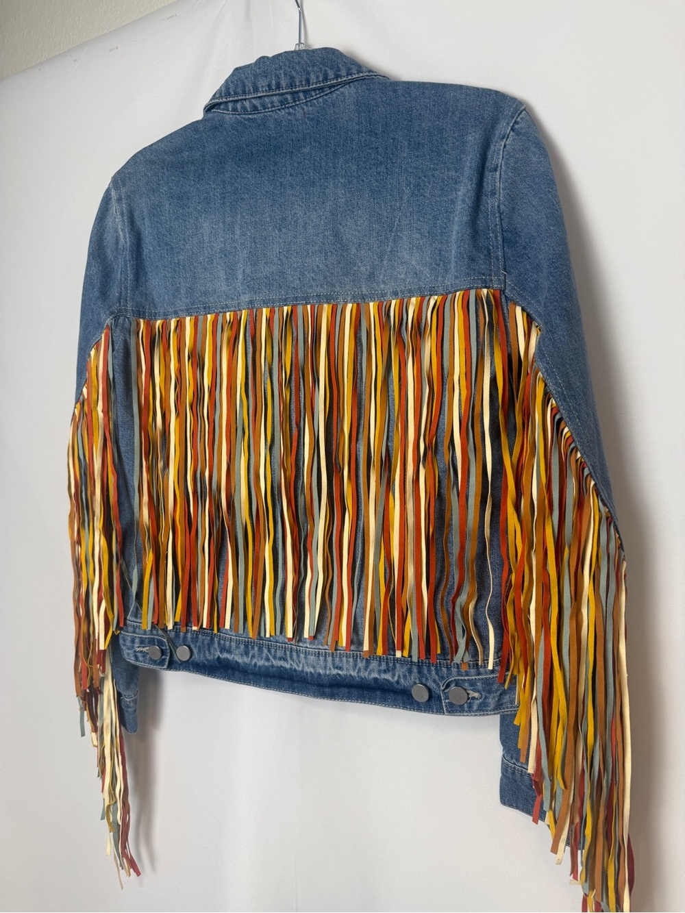 Scully Multi Colored Fringe Denim Jacket - Picture 5 of 6